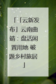 「云新发布」云南曲靖：盘活闲置用地 破题乡村旅居