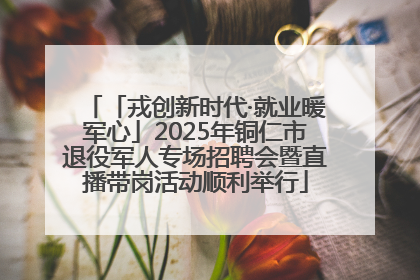 「戎创新时代·就业暖军心」2025年铜仁市退役军人专场招聘会暨直播带岗活动顺利举行