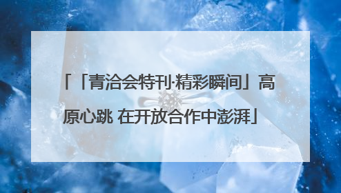 「青洽会特刊·精彩瞬间」高原心跳 在开放合作中澎湃