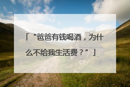 “爸爸有钱喝酒，为什么不给我生活费？”