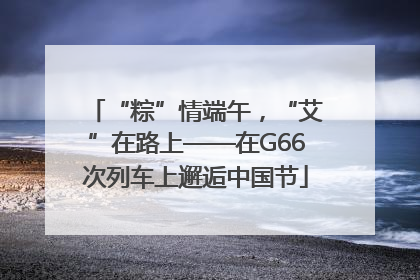 “粽”情端午，“艾”在路上——在G66次列车上邂逅中国节