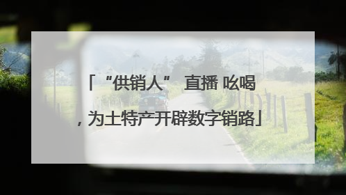 “供销人” 直播 吆喝，为土特产开辟数字销路