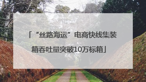 “丝路海运”电商快线集装箱吞吐量突破10万标箱