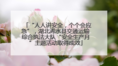 “人人讲安全，个个会应急”，湖北浠水县交通运输综合执法大队“安全生产月”主题活动取得成效