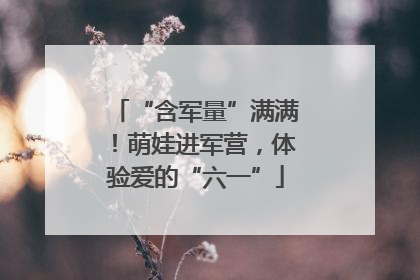 “含军量”满满！萌娃进军营，体验爱的“六一”