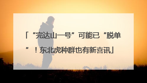 “完达山一号”可能已“脱单”！东北虎种群也有新喜讯