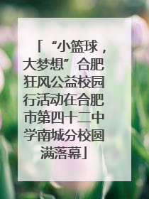“小篮球，大梦想”合肥狂风公益校园行活动在合肥市第四十二中学南城分校圆满落幕
