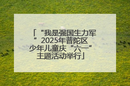 “我是强国生力军”2025年普陀区少年儿童庆“六一”主题活动举行