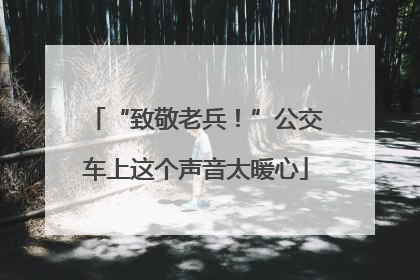 “致敬老兵！”公交车上这个声音太暖心