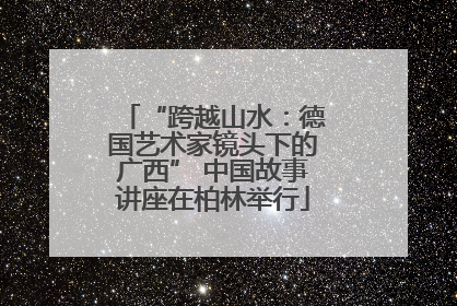 “跨越山水：德国艺术家镜头下的广西” 中国故事讲座在柏林举行
