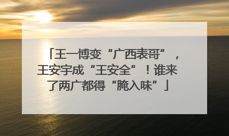 王一博变“广西表哥”，王安宇成“王安全”！谁来了两广都得“腌入味”
