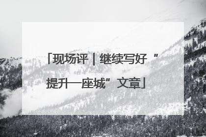 现场评｜继续写好“提升一座城”文章
