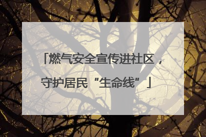 燃气安全宣传进社区，守护居民“生命线”