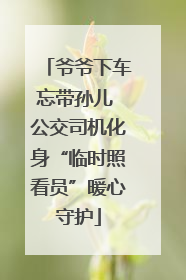 爷爷下车忘带孙儿 公交司机化身“临时照看员”暖心守护