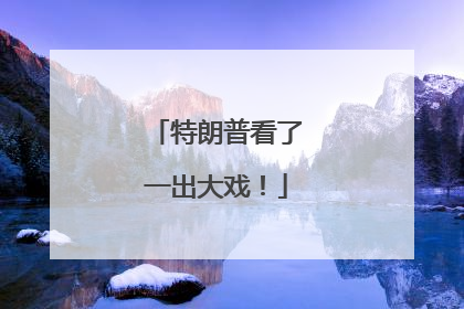 特朗普看了一出大戏！