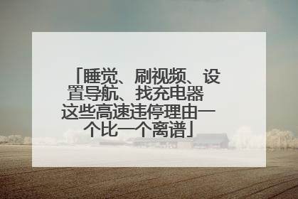睡觉、刷视频、设置导航、找充电器 这些高速违停理由一个比一个离谱