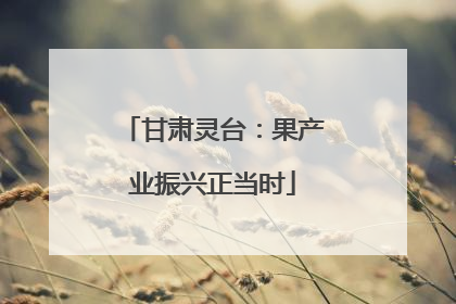甘肃灵台：果产业振兴正当时