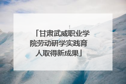 甘肃武威职业学院劳动研学实践育人取得新成果