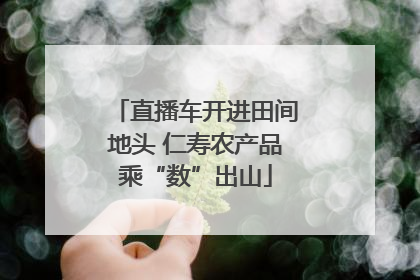 直播车开进田间地头 仁寿农产品乘“数”出山
