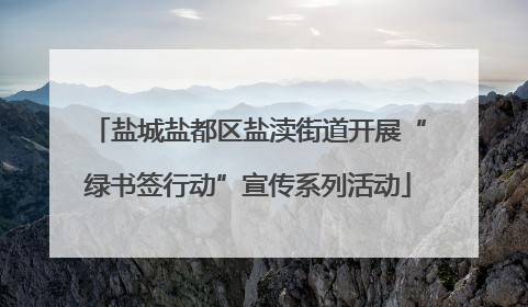 盐城盐都区盐渎街道开展“绿书签行动”宣传系列活动