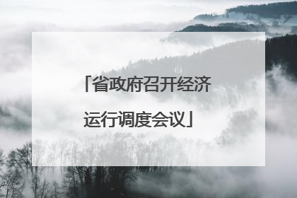 省政府召开经济运行调度会议