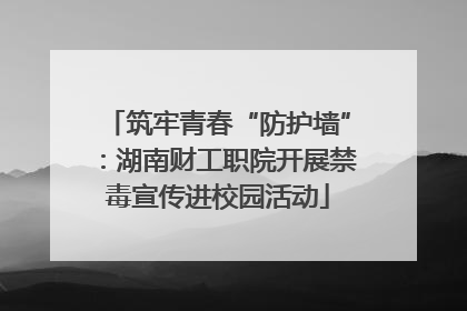 筑牢青春“防护墙”：湖南财工职院开展禁毒宣传进校园活动