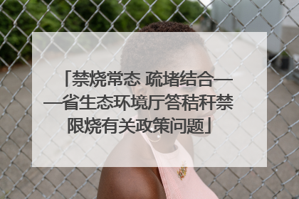 禁烧常态 疏堵结合——省生态环境厅答秸秆禁限烧有关政策问题