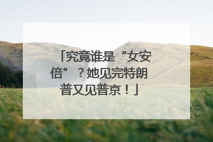 究竟谁是“女安倍”？她见完特朗普又见普京！