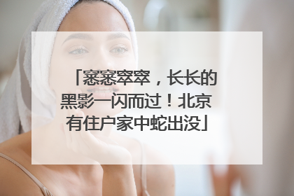 窸窸窣窣，长长的黑影一闪而过！北京有住户家中蛇出没