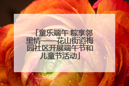 童乐端午 粽享邻里情——花山街道梅园社区开展端午节和儿童节活动