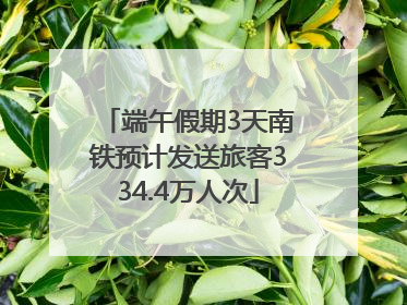 端午假期3天南铁预计发送旅客334.4万人次