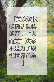 美众议长明确站队特朗普：“大而美”法案不是为了取悦世界首富