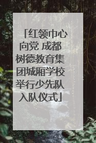 红领巾心向党 成都树德教育集团城厢学校举行少先队入队仪式