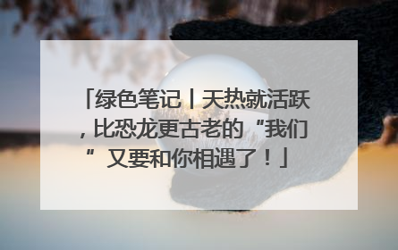 绿色笔记丨天热就活跃，比恐龙更古老的“我们”又要和你相遇了！