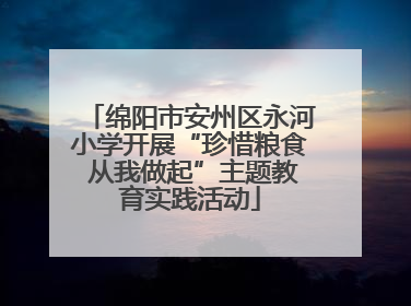 绵阳市安州区永河小学开展“珍惜粮食 从我做起”主题教育实践活动