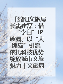 绵阳文旅局长窦建磊：借“李白”IP破圈、以“大熊猫”引流 依托科技优势绽放城市文旅魅力｜文旅局长说