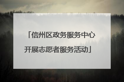 信州区政务服务中心开展志愿者服务活动