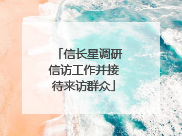 信长星调研信访工作并接待来访群众
