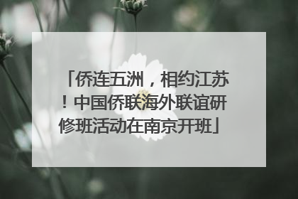 侨连五洲，相约江苏！中国侨联海外联谊研修班活动在南京开班