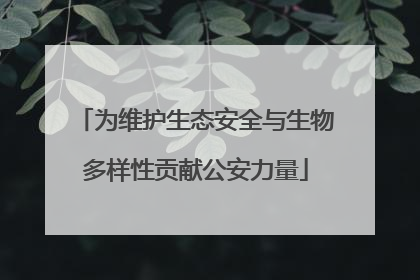 为维护生态安全与生物多样性贡献公安力量