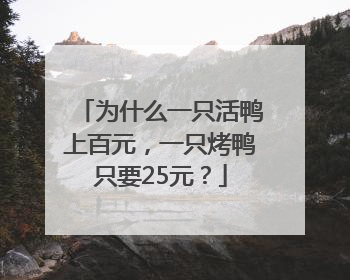 为什么一只活鸭上百元，一只烤鸭只要25元？