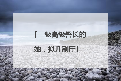 一级高级警长的她，拟升副厅