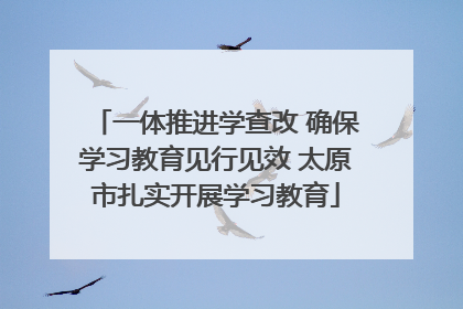 一体推进学查改 确保学习教育见行见效 太原市扎实开展学习教育