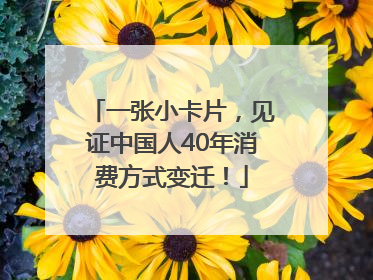 一张小卡片，见证中国人40年消费方式变迁！