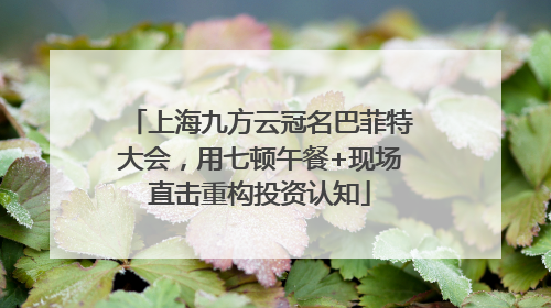 上海九方云冠名巴菲特大会，用七顿午餐+现场直击重构投资认知