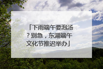下雨端午要泡汤？别急，东湖端午文化节推迟举办