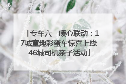 专车六一暖心联动：17城童趣彩蛋车惊喜上线 46城司机亲子活动