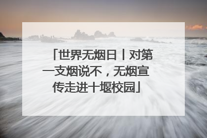 世界无烟日丨对第一支烟说不，无烟宣传走进十堰校园