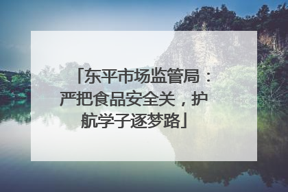 东平市场监管局：严把食品安全关，护航学子逐梦路