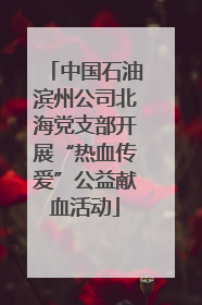 中国石油滨州公司北海党支部开展“热血传爱”公益献血活动